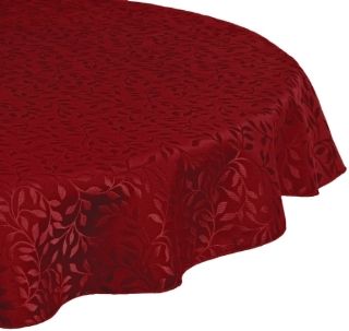 Trendex Home Designs Bari Round Tablecloth, 60 Inch, Lychee   Table Linens