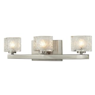 Rai Brushed Nickel 3 light Vanity Light With Clear Glass