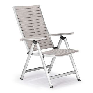 Urban Grey Outdoor Aluminum Slated Reclining Chair