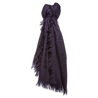 Fendi Purple Oversized Zucca Silk And Wool Wrap