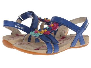 Clarks Kids Rio Fleur Girls Shoes (Blue)