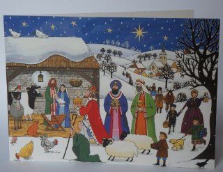 Alison Gardiner Pack of Traditional Christmas Cards   Jesus is Born   Visitors Gather   Holiday Decor Advent Calendars