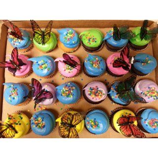 12 pc Butterfly Cupcake Picks Toys & Games