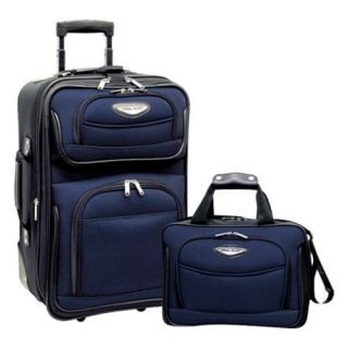 Travelers Choice Amsterdam 2 piece Carry on Luggage Set Navy