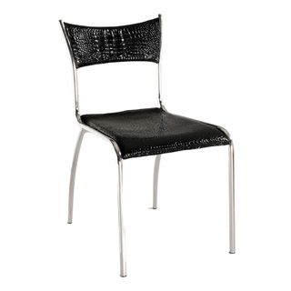 Chrome/black Slim Upholstered Back Side Chair (set Of 4)