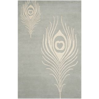 Safavieh Handmade Soho Grey/ Ivory New Zealand Wool/ Viscose Rug (5 X 8)