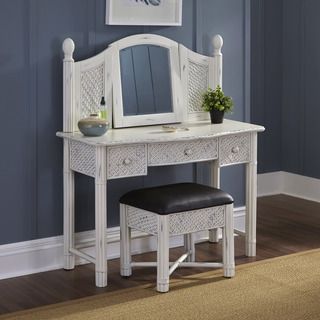 Marco Island Vanity And Bench White Finish
