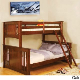 Furniture Of America Klina Mission Styled Twin Over Full Bunk Bed Oak Size Full