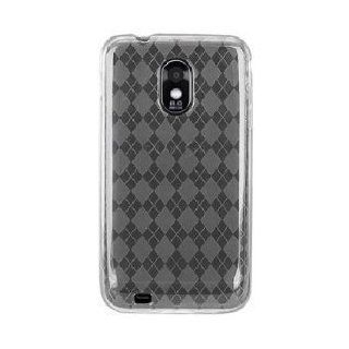 Clear Checkered TPU Case for Samsung Epic 4G Touch SPH D710 + Screen Protector Cell Phones & Accessories