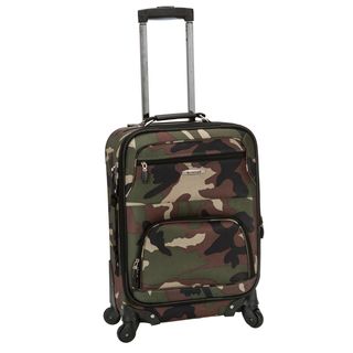 Rockland Deluxe Camouflage 20 inch Expandable Carry on Spinner Upright Suitcase