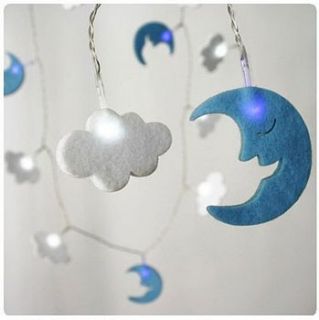 children's moon & clouds fairy string lights by sleepyheads