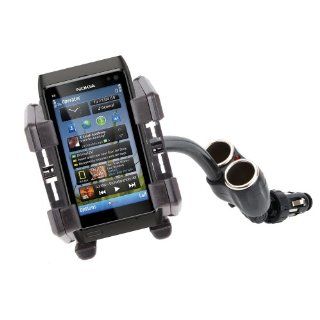 Phone Holder & Cigarette Lighter Mount With Adjustable Arms For Nokia Lumia 710, Lumia 800, Lumia 900, N8 & 6303i Cell Phones & Accessories