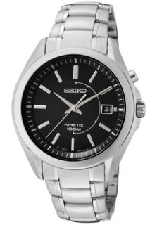Seiko SKA523P1  Watches,Mens Kinetic Black Dial Stainless Steel, Casual Seiko Kinetic Watches