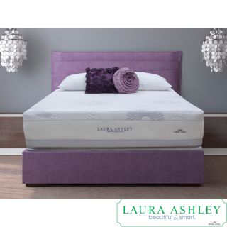 Laura Ashley Laura Ashley Blossom Plush Queen size Mattress And Foundation Set White Size Queen