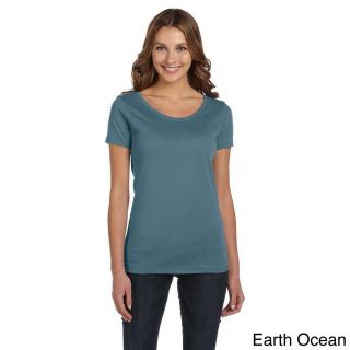 Alternative Alternative Womens Organic Cotton Scoop Neck T shirt Blue Size L (12  14)