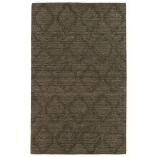Chocolate Brown Modern Printed Wool Rug (2 X 3)