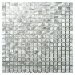 Somertile Alumini 11.875x11.875 Mini Palladium Brushed Aluminum Mosaic Wall Tile (pack Of 10)
