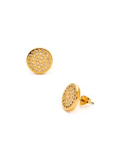 Gold Shimmer Circle Stud Earrings by Gorjana
