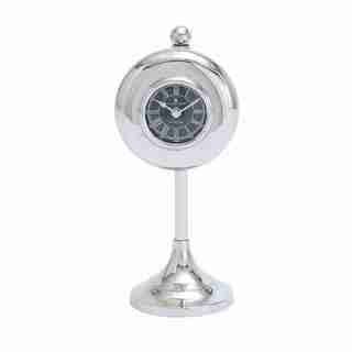 Round Standing Silver Table Clock