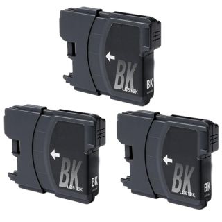 Brother Lc61 Black Compatible Ink Cartridge (remanufactured) (pack Of 3)