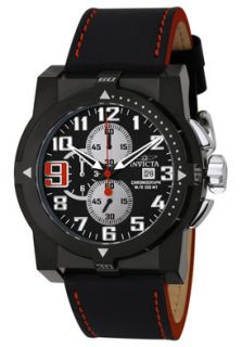 Invicta 5519  Watches,Mens Speedway Chronograph Black Leather, Chronograph Invicta Quartz Watches