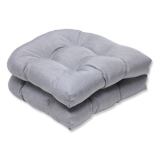Pillow Perfect Wicker Seat Cushion With Grey Sunbrella Fabric (set Of 2)