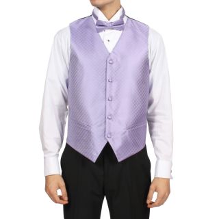 Ferrecci Ferrecci Mens Lilac Purple 4 piece Vest Set Purple Size XS