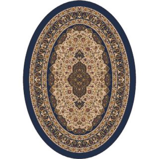 Milliken Tiraz 3 ft 10 in x 5 ft 4 in Oval Blue Transitional Area Rug