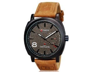 CURREN 8139 Unisex Stylish Quartz Analog Watch with Leather Strap (Grey) M.  Sports Fan Watches  Sports & Outdoors