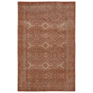 Hand knotted Vintage Replica Pumpkin Wool Rug (90 X 120)