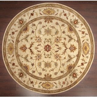 Hand knotted Ziegler Beige Vegetable Dyes Wool Rug (4 Round)