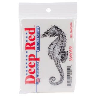 Deep Red Seahorse Cling Stamp