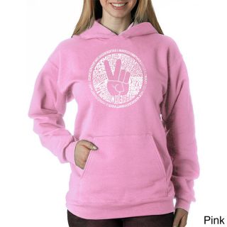Los Angeles Pop Art Los Angeles Pop Art Womens Make Love Not War Sweatshirt Pink Size XL (16)