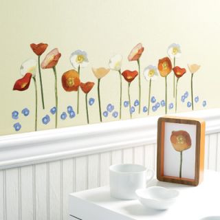 Wallies Springtime Poppies Vinyl Wall Decals 13655