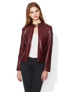 Selma Quilted Leather Jacket by Badgley Mischka Outerwear
