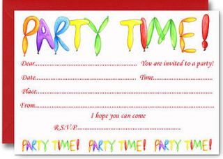 balloon party invitation   pack of 10 by alphabet gifts