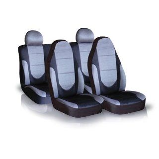 Car Seat Cover Full Set High Back Black and Gray Automotive