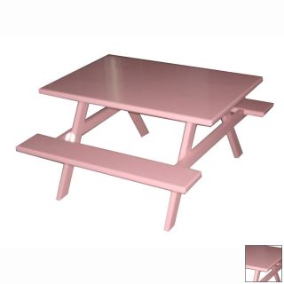 Ofab Red Cast Aluminum Rectangle Picnic Table