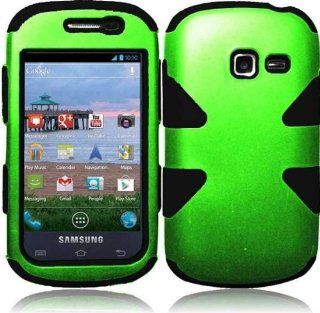Samsung Galaxy Discover S730G ( Straight Talk , Net10 , Tracfone , Cricket ) Phone Case Accessory GreenBlack Dual Protection D Dynamic Tuff Extra Stong Cover with Free Gift Aplus Pouch Cell Phones & Accessories