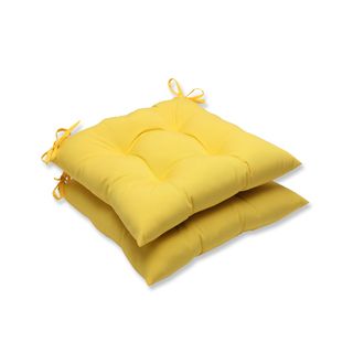 Pillow Perfect Outdoor Yellow Wrought Iron Seat Cushion (set Of 2)