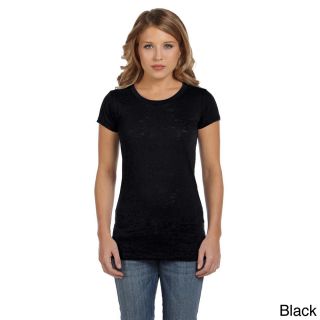 Bella Bella Womens Bernadette Burnout Crew Neck T shirt Black Size XXL (18)