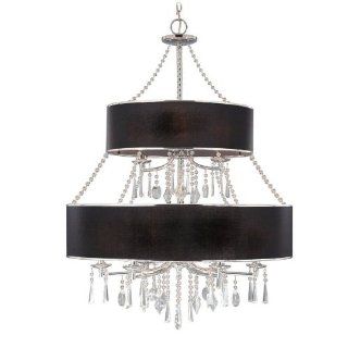 Golden Lighting 8981 9 GRM Chandelier with Tuxedo Shades, Chrome Finish   Lighting Products  