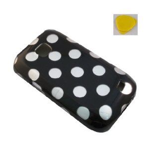 Polka Dot Faceplate Hard Phone Case Cover Cell Phone Accessory + Yellow Pry Tool for Samsung Illusion i110 / Galaxy Proclaim S720C SCH S720C  Verizon Straight Talk Cell Phones & Accessories