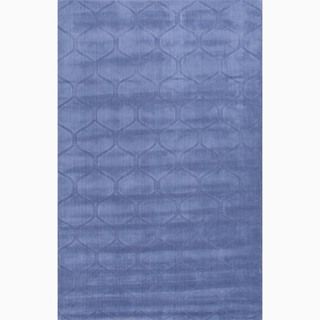 Handmade Blue Wool Te X Tured Rug (8 X 11)