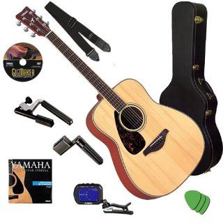 Yamaha FG720S Lefty Guitar STAGE BUNDLE w/ Hard Case, Tuner & Capo Musical Instruments