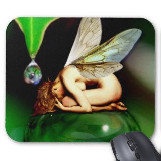 Emerald Fairy Water Drop Mouse Pads