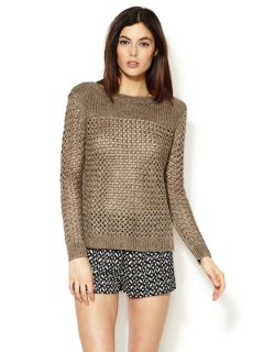 Linen Open Knit Crewneck Sweater by Inhabit