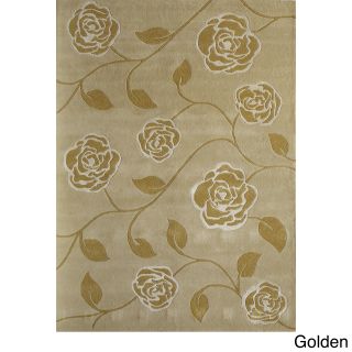 Rugs America Corp Allure Blossom Area Rug (7 X 9) Gold Size 67 x 96