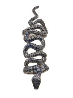 Loree Rodkin Coiled Snake Bondage Ring With Sapphires   Browns
