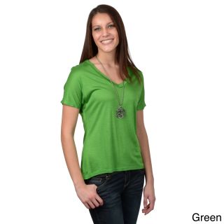 Journee Collection Womens Short sleeve V neck Top